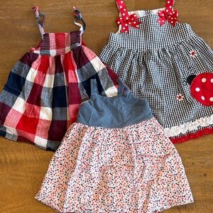 Kids Dresses Set - Red, White and Blue